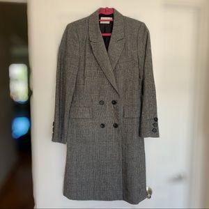Long Plaid Fall Coat Size S